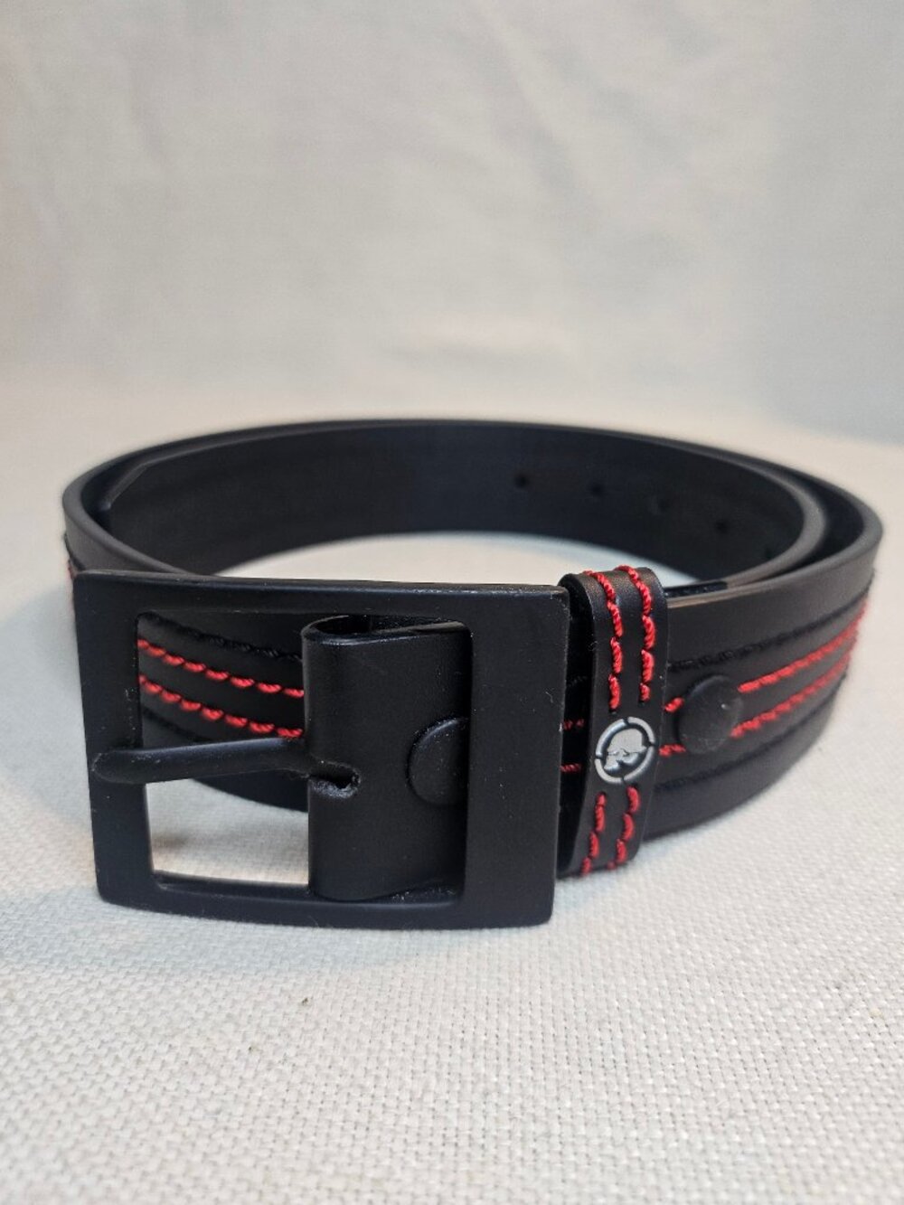 Metal Mulisha Men's Black With Red Stich Belt - Size S